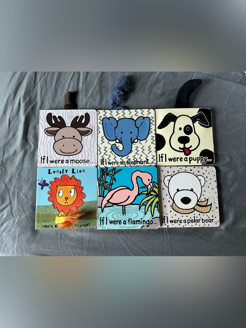 Jellycat Blue Elephant and Pink Flamingo Board Books